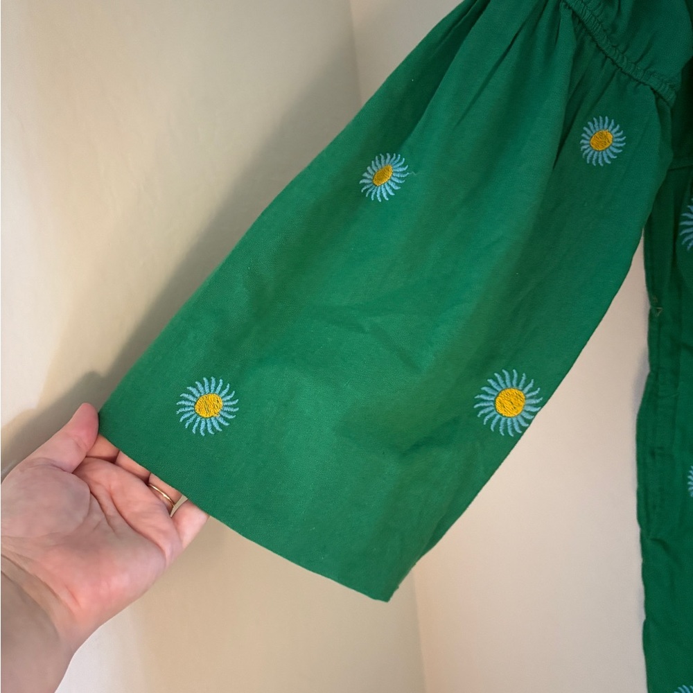 Free People Green with Yellow Floral Embroidery - Picture 3 of 8